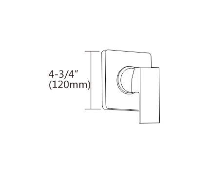Black Shower Mixer Square