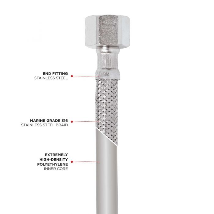 Flexi Hose Water 1/2" 600mm